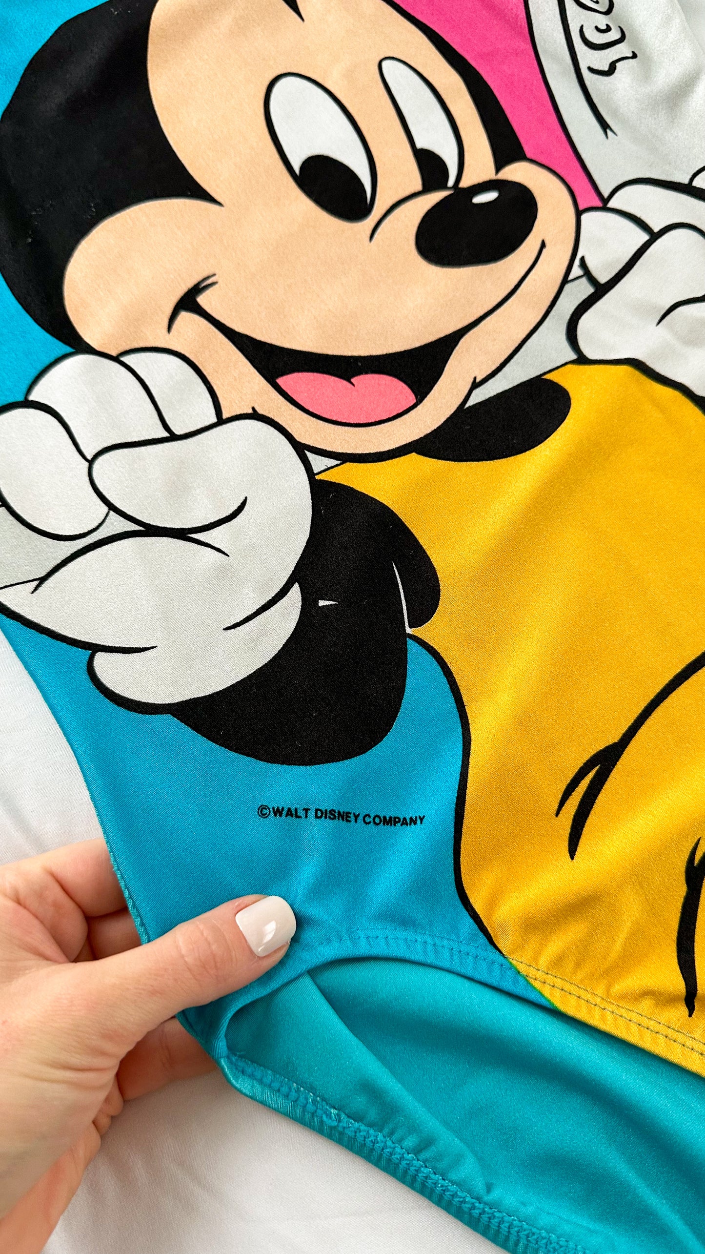 Vintage 90s Disney Mickey Mouse Blue Pink Exercise Leotard One Piece (M)
