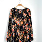 Free People Bella Printed Black Floral Tunic (M)