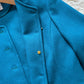 Vintage Pendleton Teal Wool Cropped Jacket Upcycled Brooches (M)