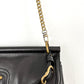 Coach City Willis Black Leather Turn Lock Shoulder Purse with Chain Long Strap 22062