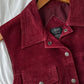 Vintage Agapo Collection Dark Red Suede Leather Embroidered Vest