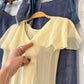 1930s Butter Yellow Silk Chiffon Bias Cut Dress