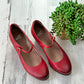 NEW Dansko Red Leather Loralie Mary Jane Wedge Shoes (41 or 10)
