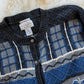 Vintage Christopher & Banks Gray Blue Hand Embroidered Cardigan (L)