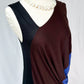 Zero + Maria Cornejo Black Brown Blue Colorblock Angular Draped Dress (XS)