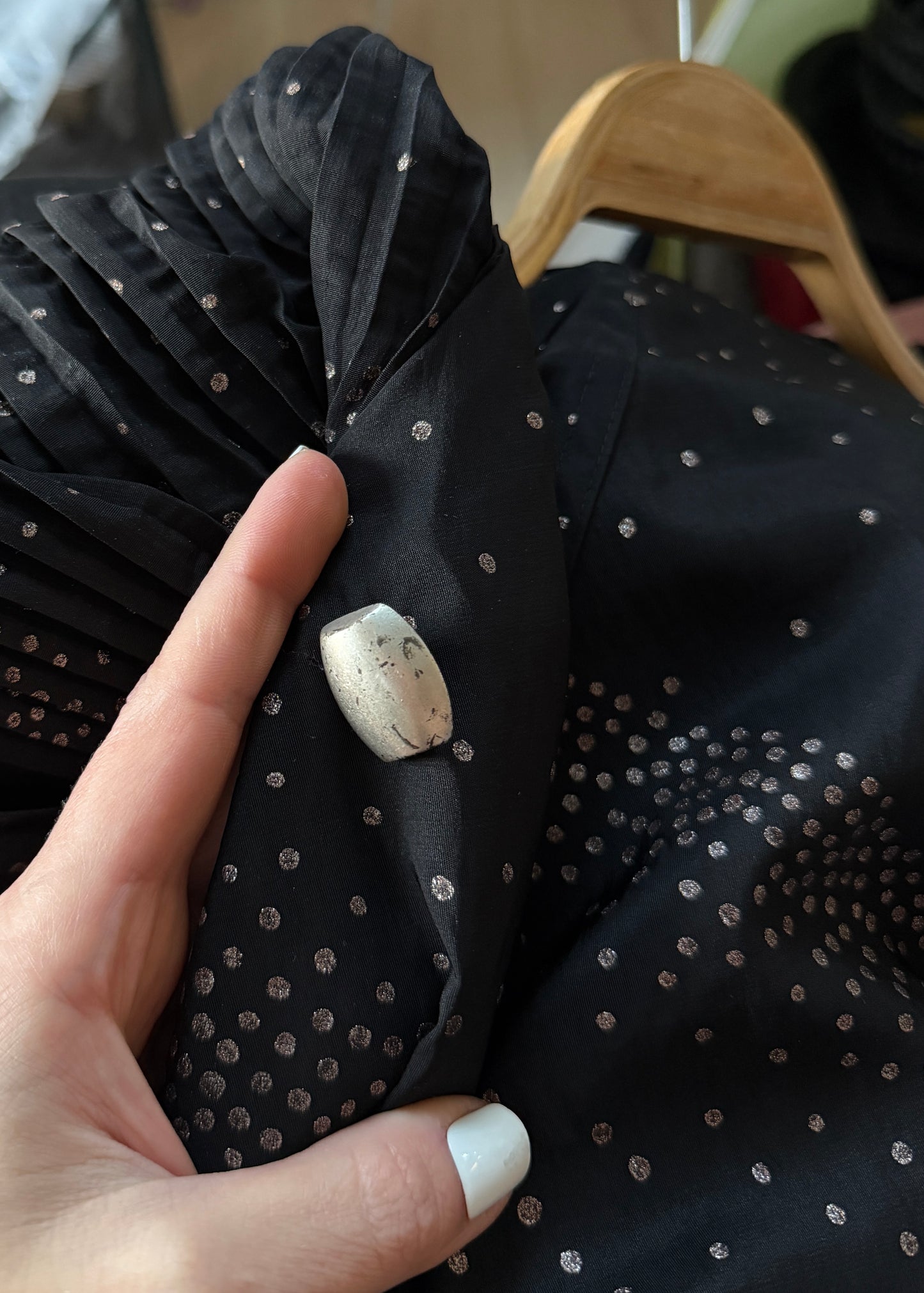 Mycra Pac Reversible Black Polka Dot Rain Coat