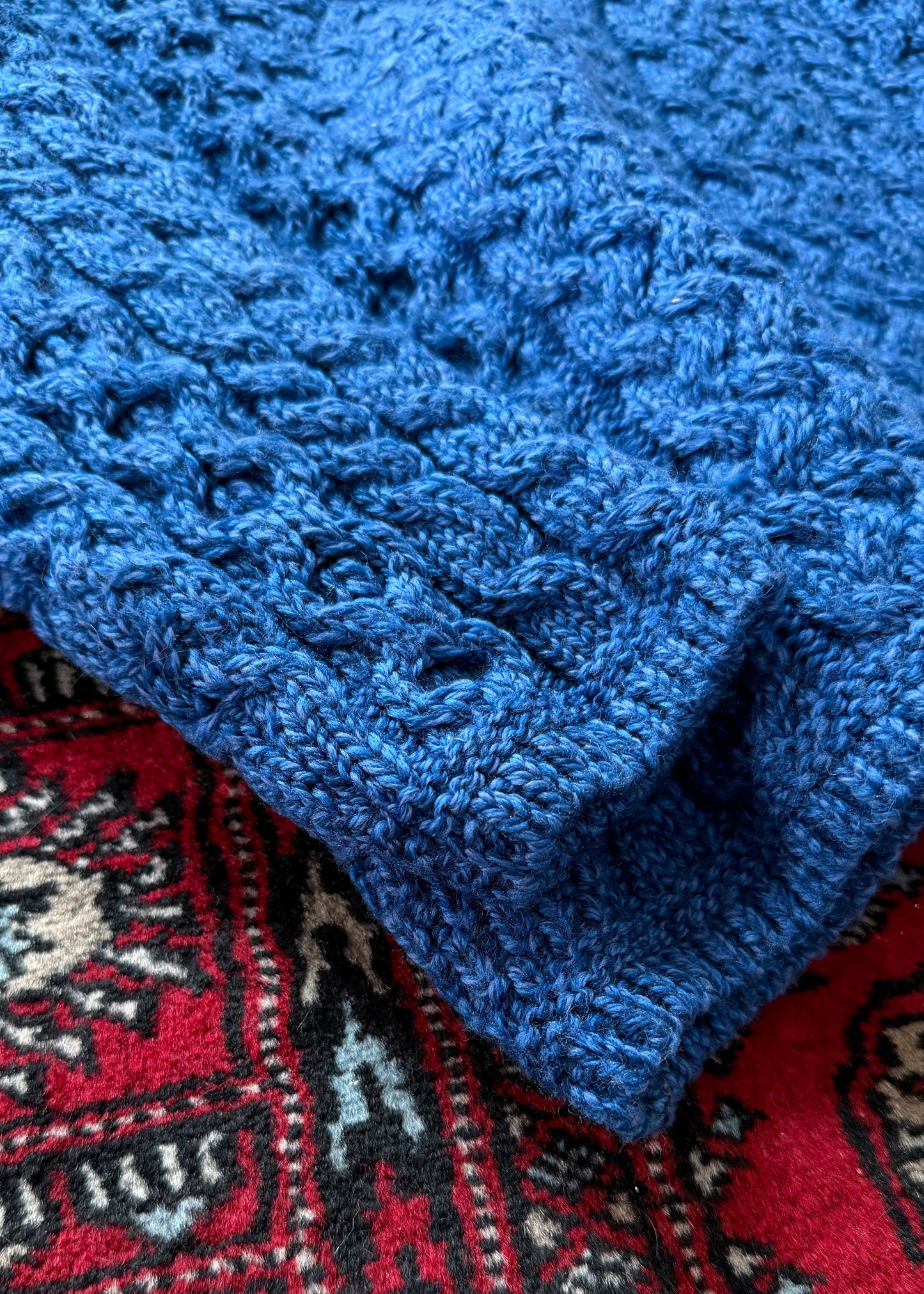 Vintage Cladyknit Women's Fishermen Blue Irish Merino Wool Sweater