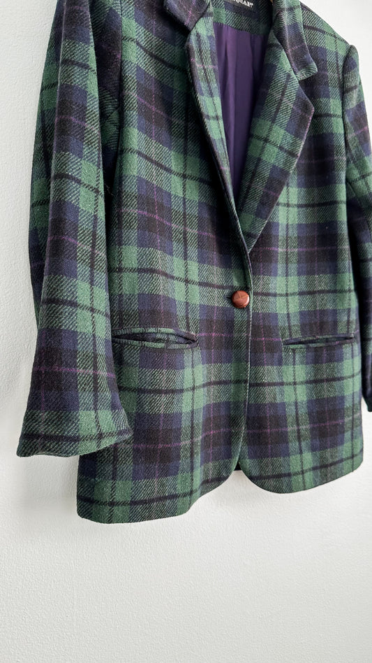 Vintage 90’s Green Plaid Blazer (4 or S)