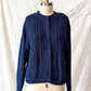 Vintage 90s American Eagle For Her Navy Embroidered Cardigan Sweater (M)