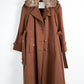 Vintage 70s London Fog Brown Long Trench with Fur Collar Winter Coat (S)