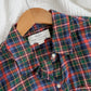 Trovata Birds of Paradise Red Green Blue Plaid Button Down (M)