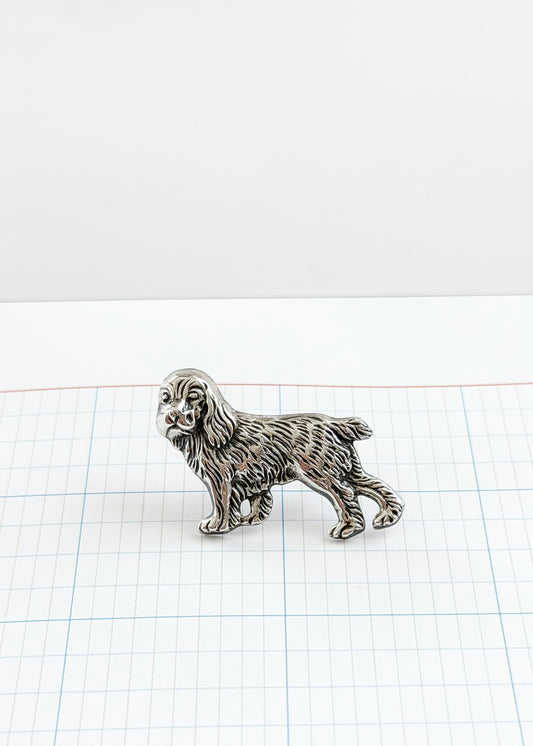 Vintage Beau Sterling Silver Spanial Dog Brooch | Mid-Century Animal Pin
