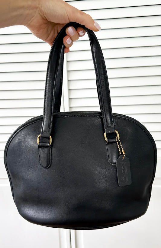 Vintage 90s Coach Pelham Black Leather Dome Purse #9958