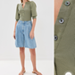 Veronica Beard Coralee Puff Sleeve Top in Dusty Sage Green (XL)