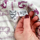 Terra Purple and White Western Cow Print Button Down Top (M)