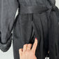 Vintage 80s Lorovi Black Wool Cloak Tie Front Coat (S/M)