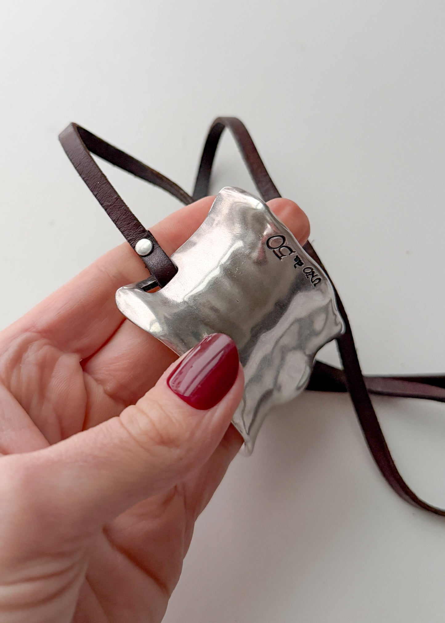 Uno de 50 Ibiza Silver Plated Leather Wrap Cuff Bracelet