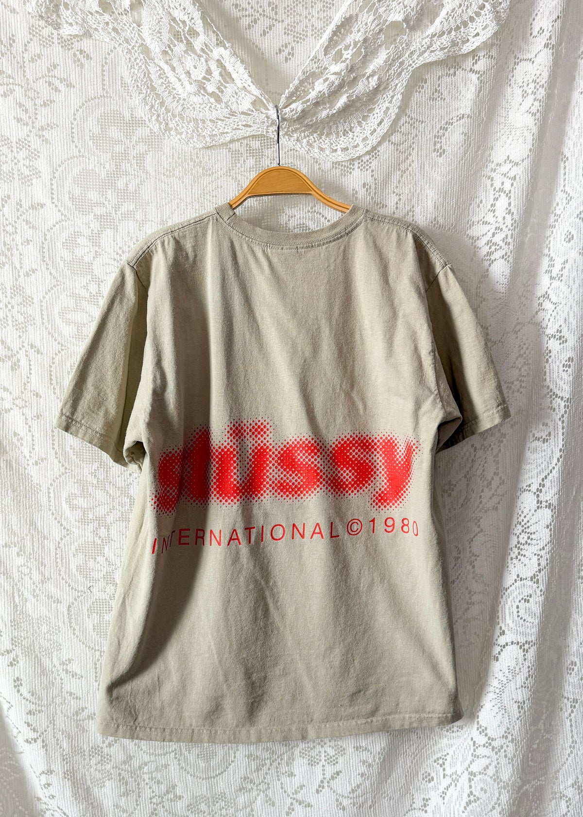 Stüssy Blur Tee in Khaki / Red Orange Graphic (M)