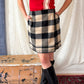 Vintage Ralph Lauren Country Tan & Black Wool Wrap Mini Skirt