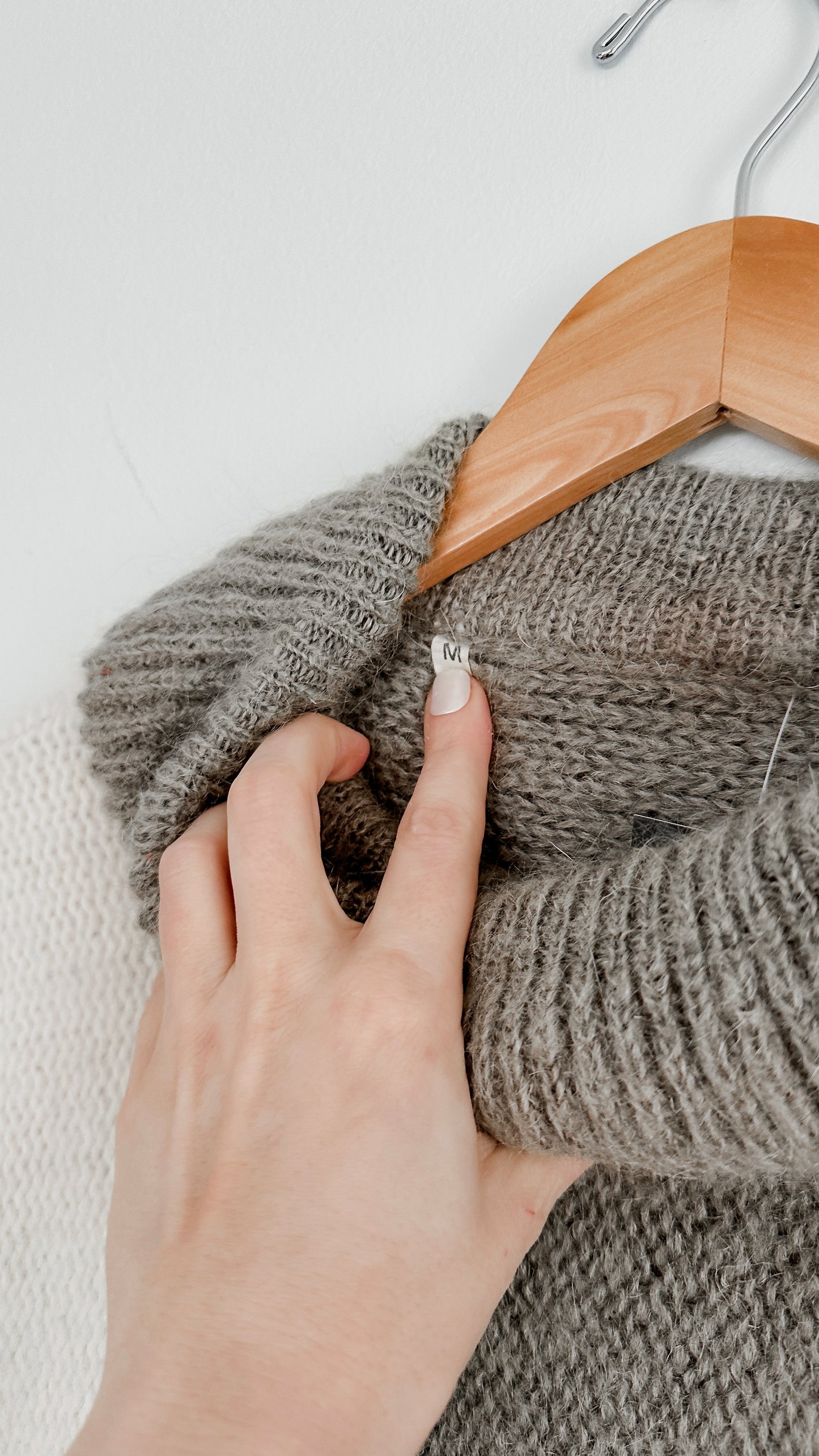 Vintage Olive Green & Cream Cozy Mohair Angora Wool Sweater (M)