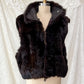 Vintage Andrew Marc Dark Brown New Zealand Opossum Fur & Leather Moto Style Vest