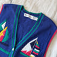 Vintage Robert Scott LTD Embroidered Sailboat Nautical Knit Sweater Vest (M)
