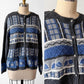 Vintage Christopher & Banks Gray Blue Hand Embroidered Cardigan (L)