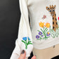 Vintage 60s/70s Cyn Les Shirlee Cream Giraffe Embroidered Knit Top (S)