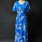 Vintage 70s Liberty House Hawaii Blue Floral Maxi Dress (M)