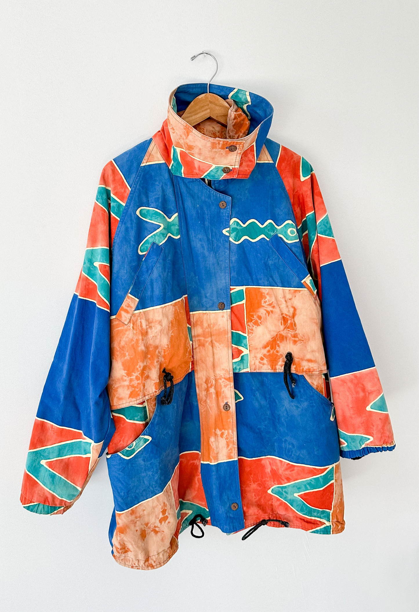 Vintage 90s Azure Geometric Cocoon Jacket (XL)