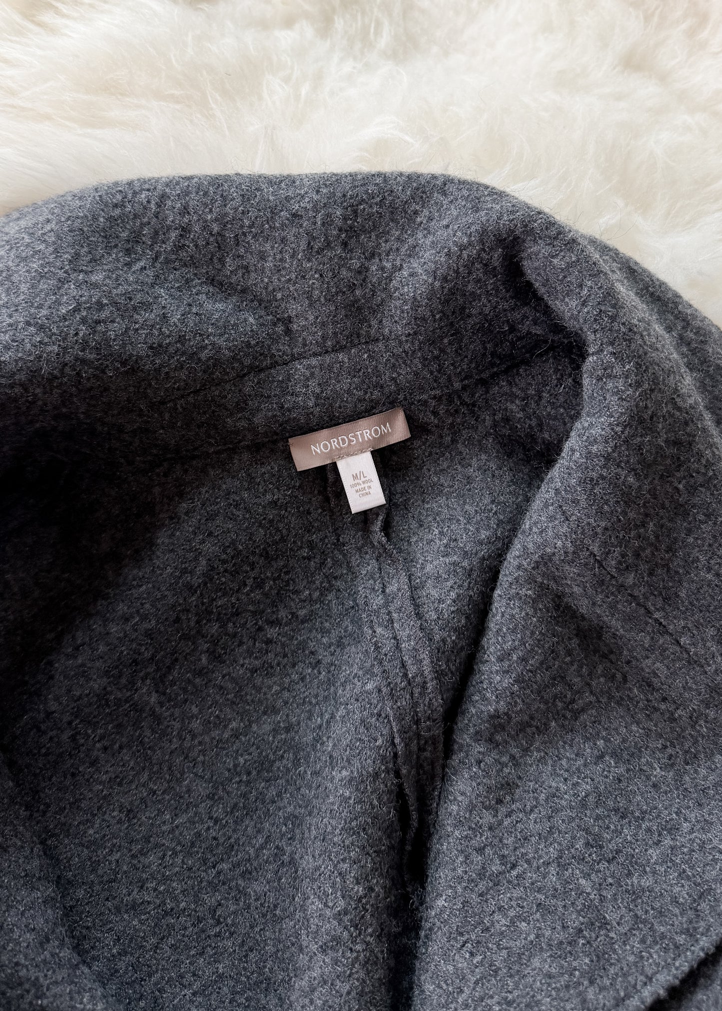 Charcoal Gray 100% Boiled Wool Knit Poncho Cape Sweater (M/L)