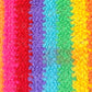 Vintage 60s Jack Winter Rainbow Crochet Mini Fringe Hem Dress (M)