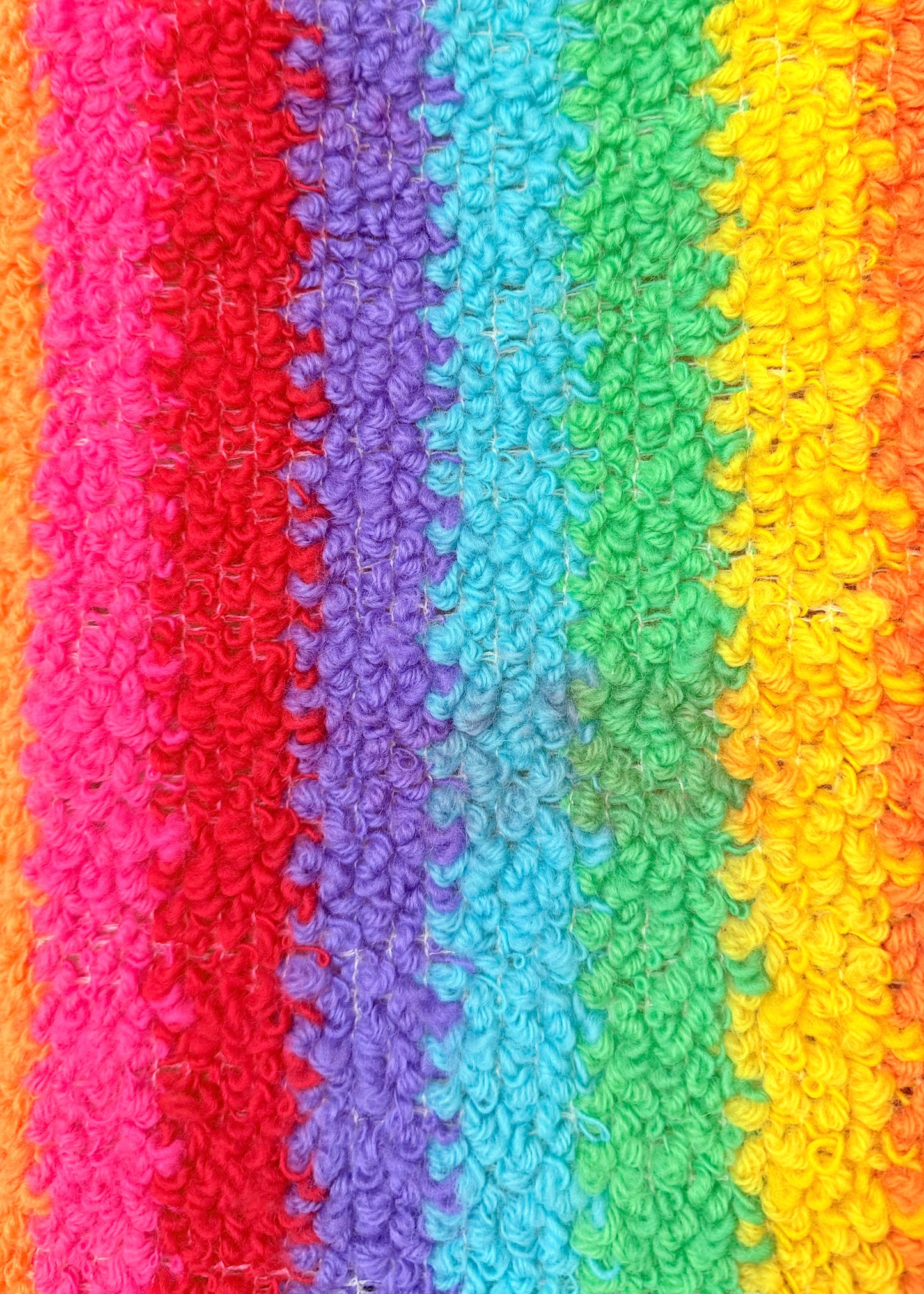 Vintage 60s Jack Winter Rainbow Crochet Mini Fringe Hem Dress (M)