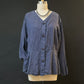 Flax by Jeanne Engelhart Navy Blue 100% Linen Jacket (M)