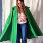 Vintage 60s Higbee's Cleveland Kelly Green Bouclé Cape Coat