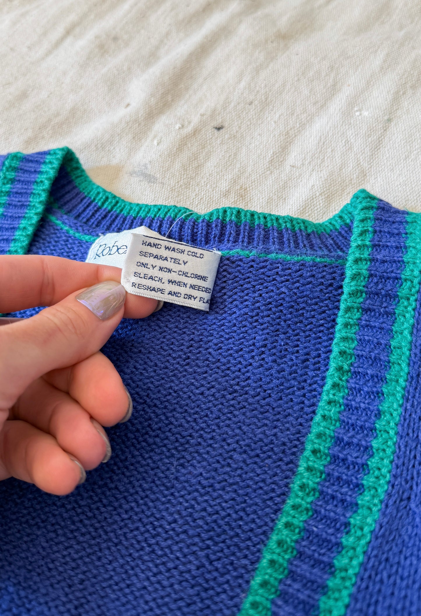 Vintage Robert Scott LTD Embroidered Sailboat Nautical Knit Sweater Vest (M)