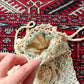 Antique Edwardian Irish Crochet Reticule Purse Sea Foam Green Lined c. 1900–1915