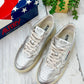 NEW Autry Medalist Leather Silver Low-Top Sneakers (39)