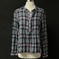 Xirena Navy Gray and Red Plaid Flannel 1/4 Button Down Top (S)