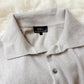 Quince Men's Mongolian Cashmere Knit Polo Sweater Top in Heathered Cloud Beige