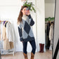 Vintage 90s Liz Sport White & Gray Argyle Cozy Knit Sweater (M)