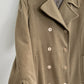 Vintage 90s Sandro Loden Green Wool Long Winter Pea Coat (16 or XL)