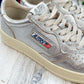 NEW Autry Medalist Leather Silver Low-Top Sneakers (39)