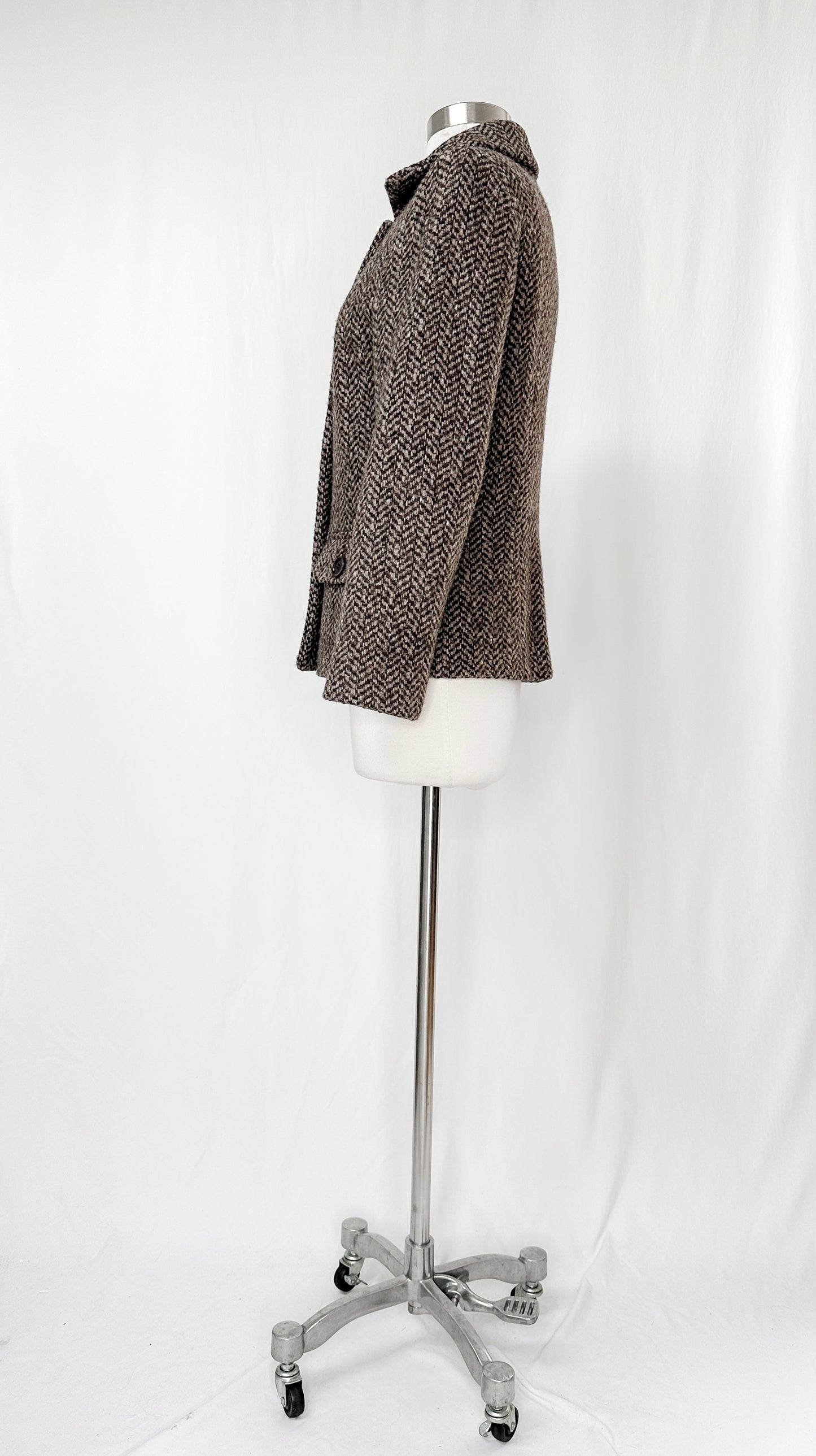 Weekend Max Mara Brown & Plum Wool Short Coat (10 or M)