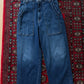 Mother The Quarter Breaker Flood Denim Jeans in Dark Wash Howdy (32)