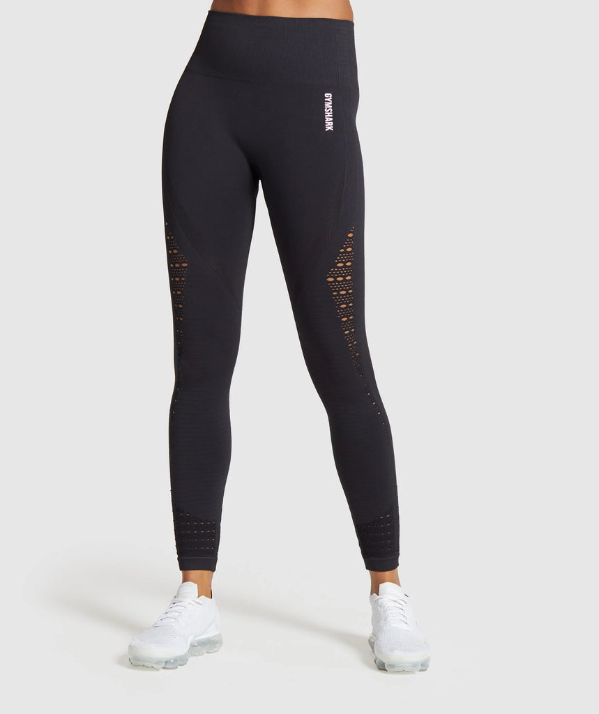 Gymshark Black Energy + Seamless Leggings (S) – The Wandering Wardrobe Truck