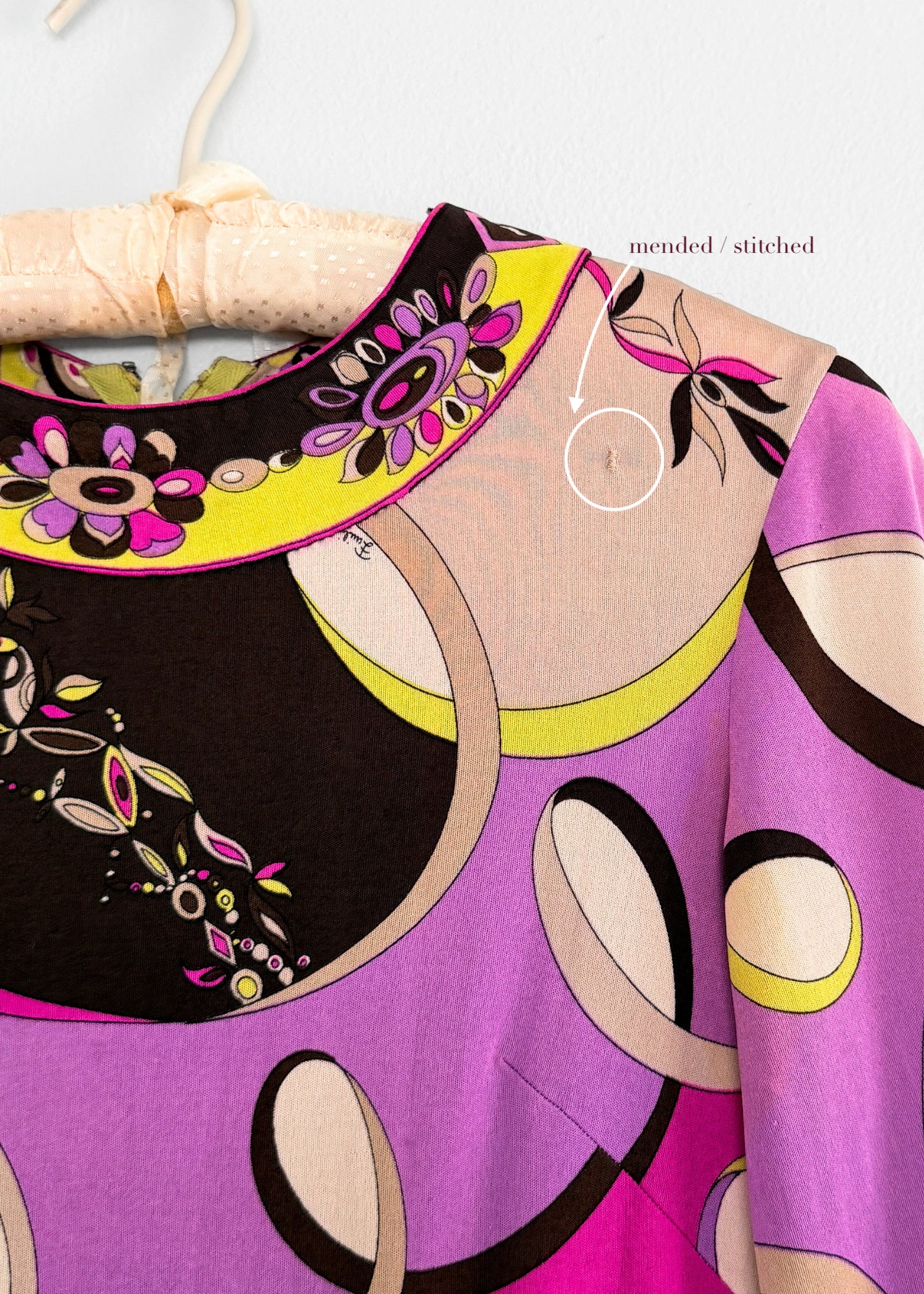 Vintage 60s Emilio Pucci Silk Purple Brown Pink Abstract Maxi Dress