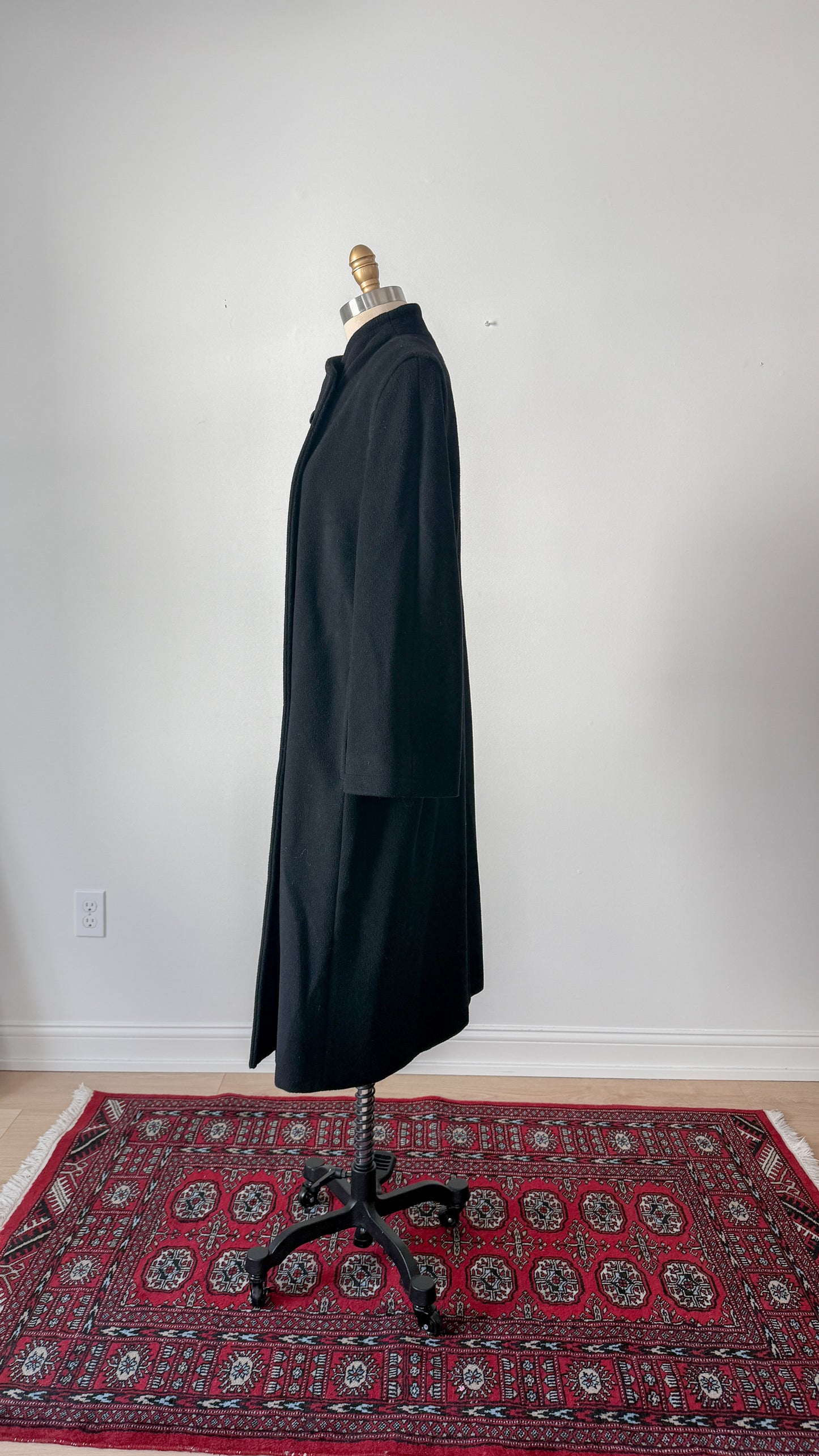 Max Mara Black Wool Long Coat (US 14)