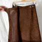 Vintage Chocolate Brown Suede A-Line Wrap Skirt
