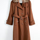 Vintage 70s London Fog Brown Long Trench with Fur Collar Winter Coat (S)